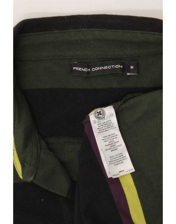 French Connection Herren-Poloshirt mit normaler Passform, mittelgrün, gestreift, Baumwolle