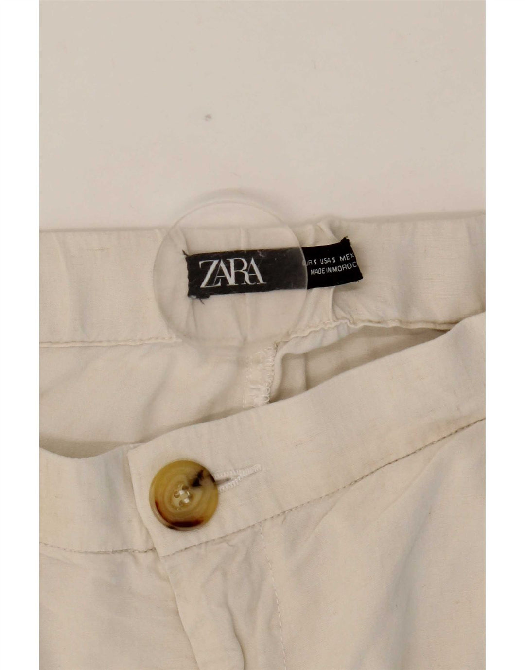 Zara Damen Jogger-Cargohose, Größe S, W26, L27, Weiß