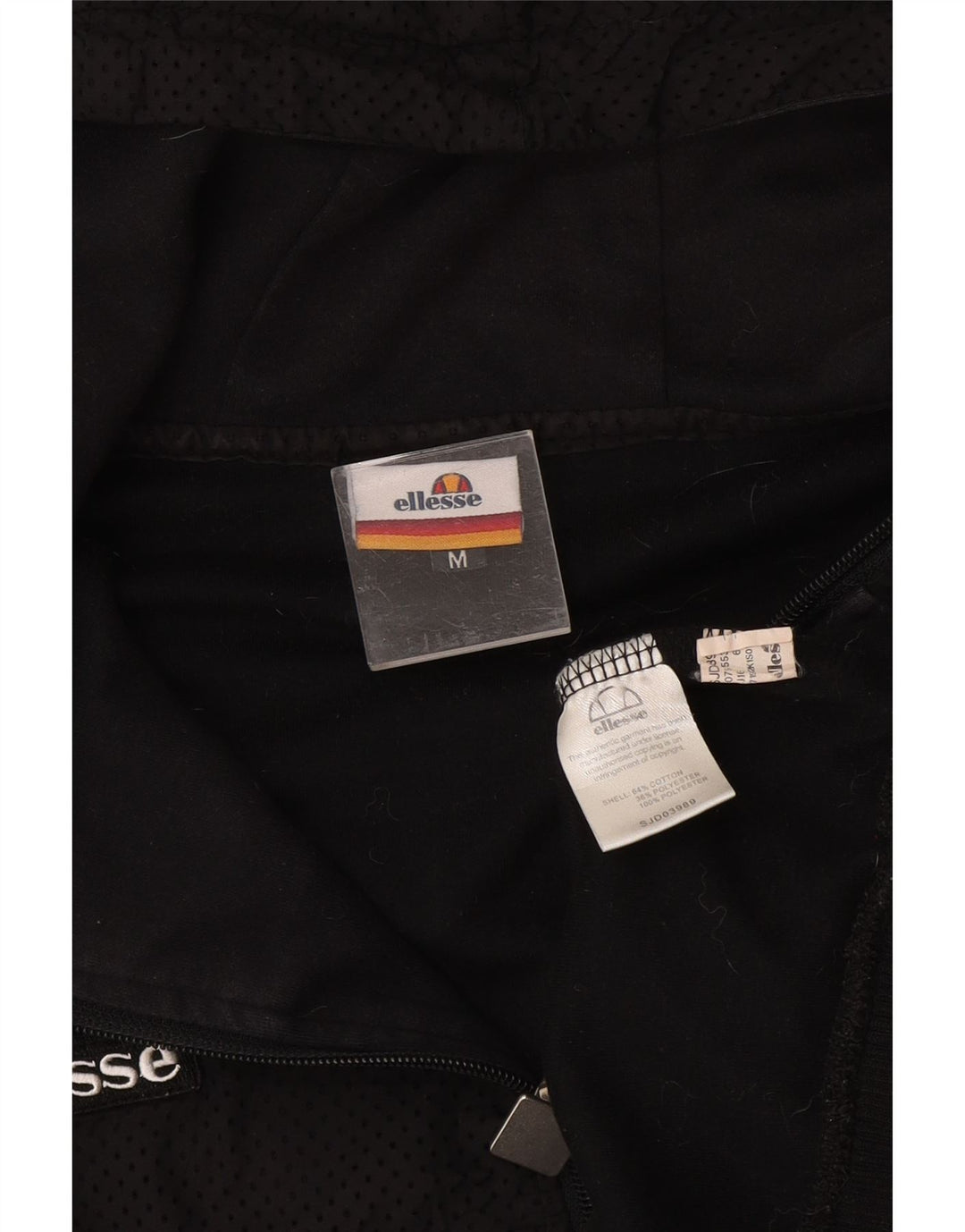 Ellesse Herren-Kapuzenpullover mit Reißverschluss, mittlere schwarze Baumwolle