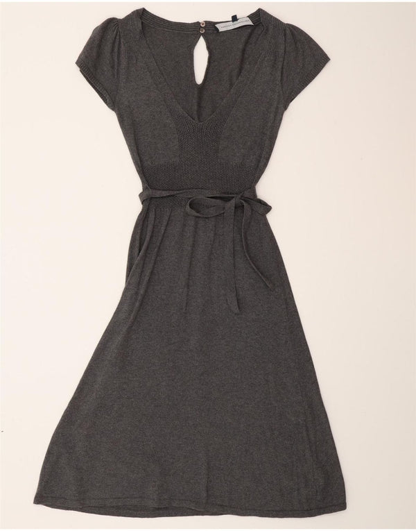 French Connection Womens Short Sleeves Jumper Dress UK 10 Small Grey