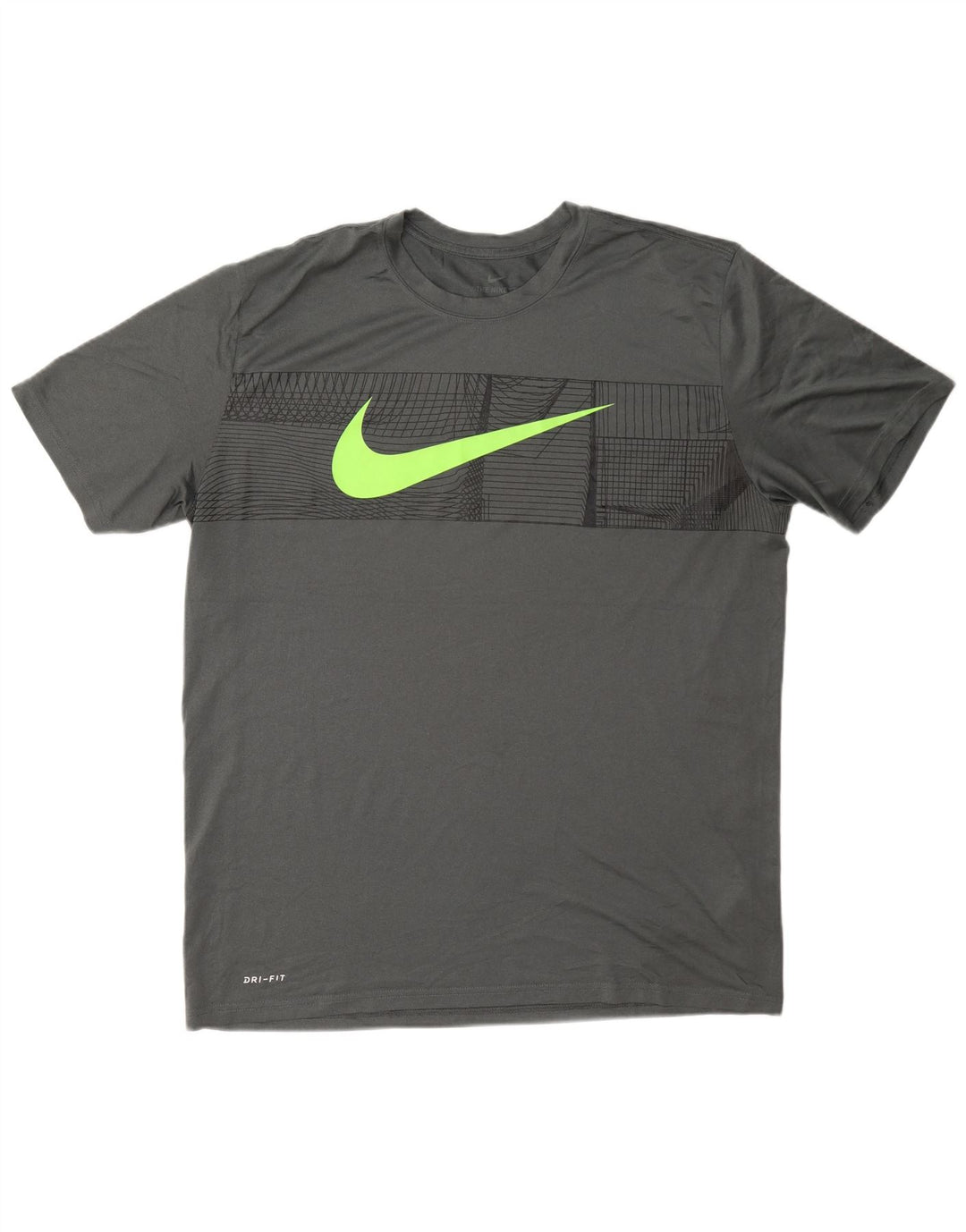 Nike Herren Dri Fit Graphic T-Shirt Top XL Grau Polyester