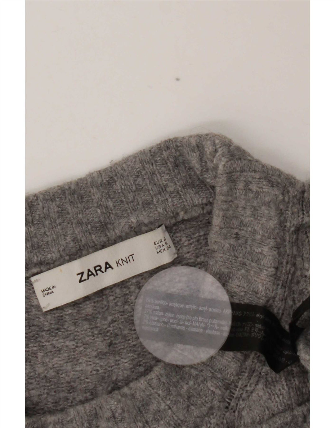 Zara Damen-Pullover mit Rollkragen, übergroß, Gr. 10, Größe S, Grau meliert