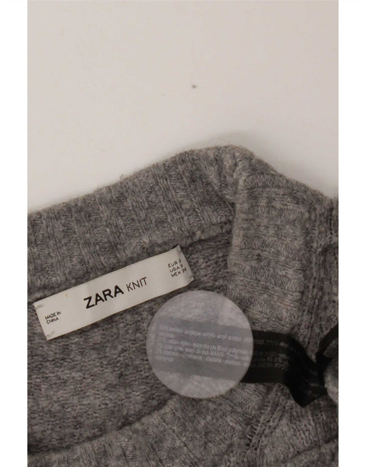 Zara Damen-Pullover mit Rollkragen, übergroß, Gr. 10, Größe S, Grau meliert