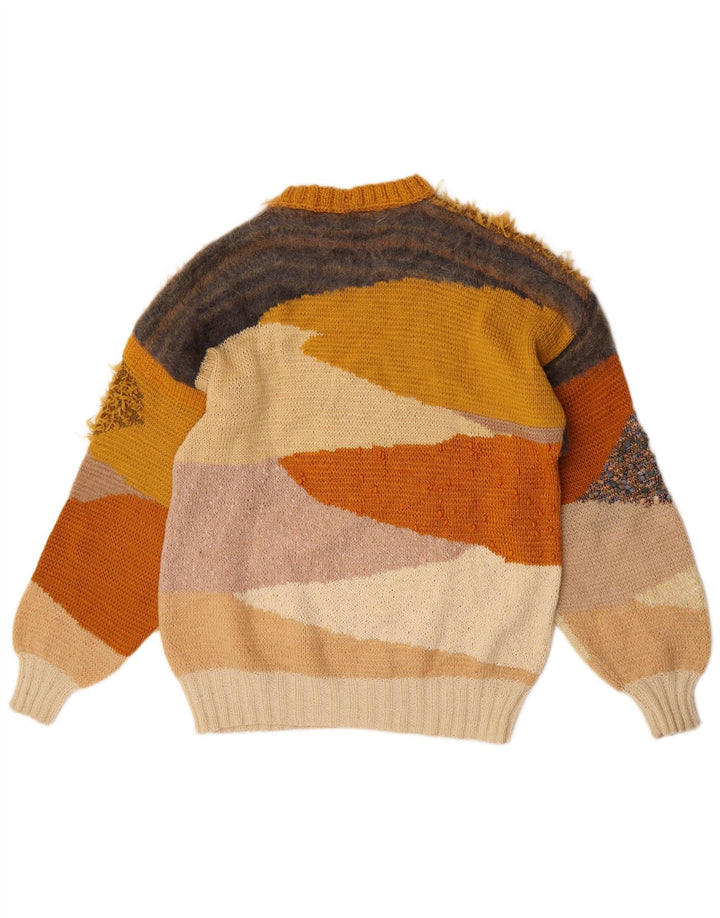 Vintage Damen Rundhalspullover Pullover UK 16 Groß Mehrfarbig
