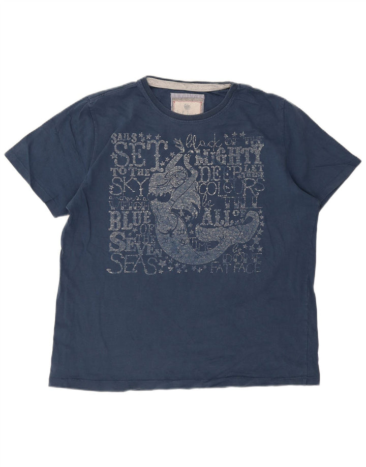 Fat Face Herren-T-Shirt mit Grafik, XL, Blau, Baumwolle