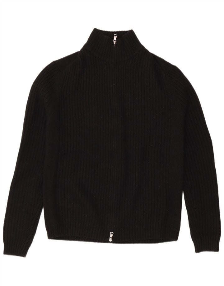 Calvin Klein Herren-Strickjacke, groß, schwarze Merinowolle