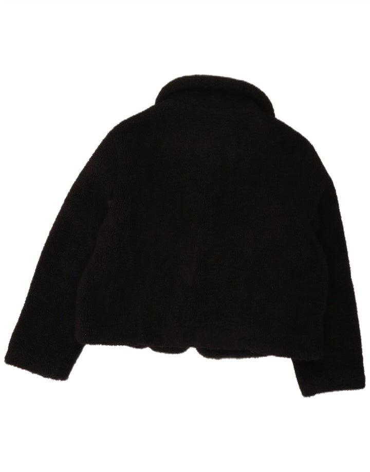 Zara Damen Fleecejacke UK 16 Large Schwarz Polyester
