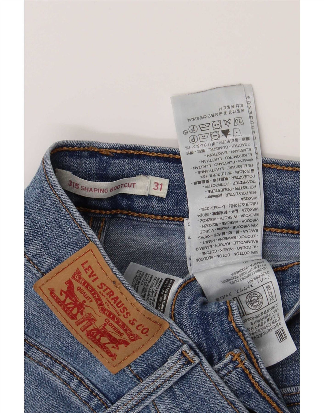 Levi's Herren 315 Shaping Bootcut Jeans W31 L30 Blaue Baumwolle