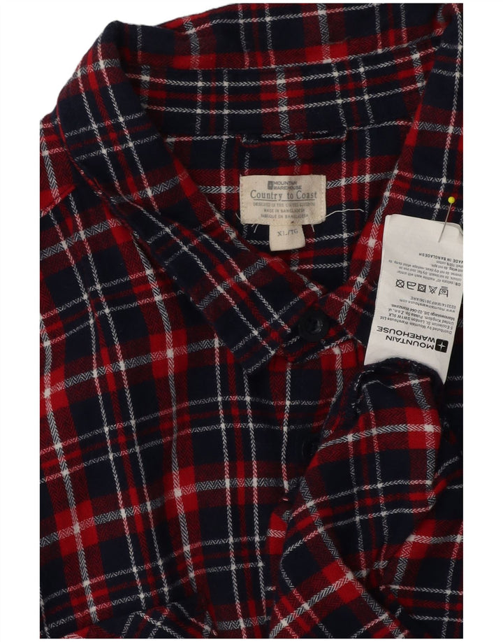 Mountain Warehouse Herren-Flanellhemd XL, marineblau, kariert, Baumwolle
