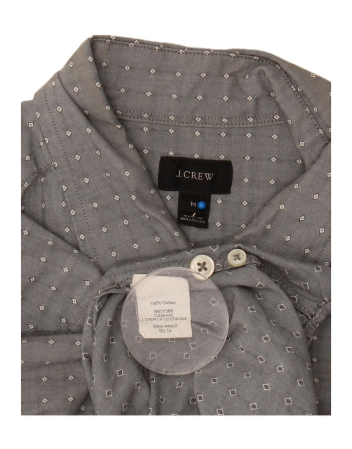 J. Crew Herrenhemd aus mittelgrauer, geometrischer Baumwolle