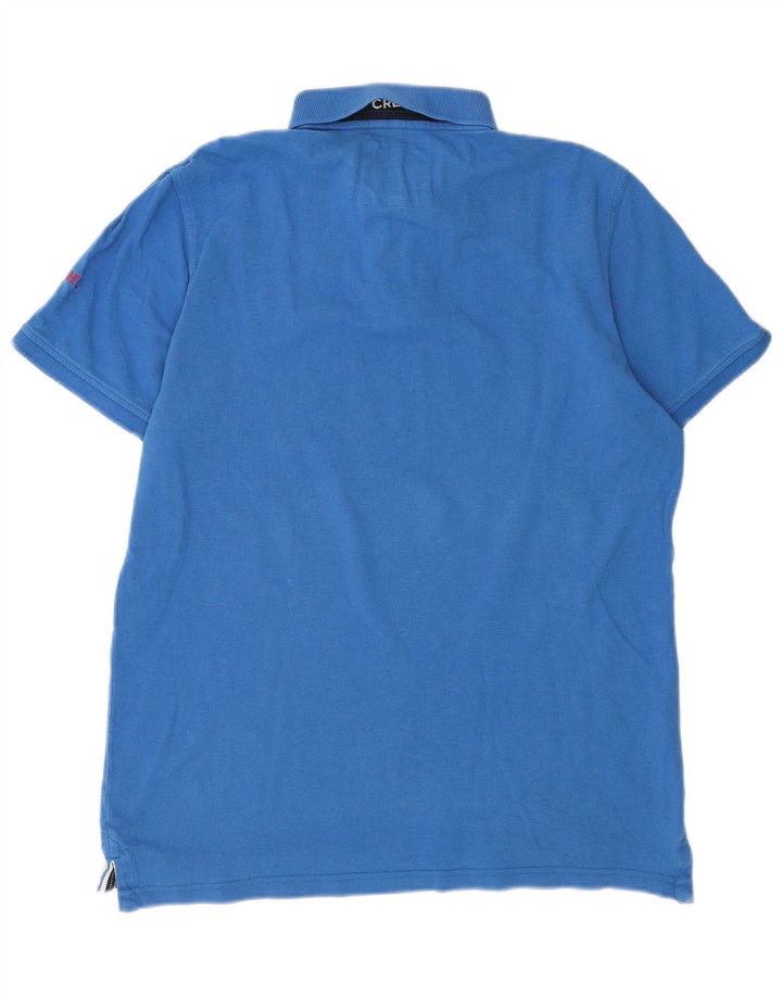 Crew Clothing Herren-Poloshirt, groß, blaue Baumwolle