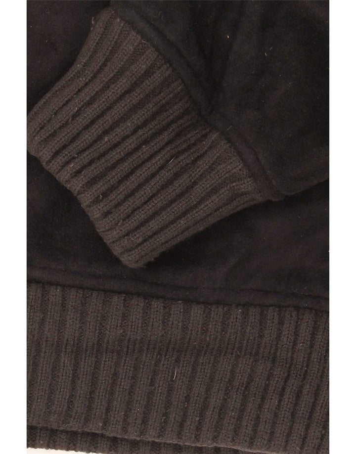 Marks & Spencer Herren Sherpa Fleece Jacke UK 40 Large Schwarz Polyester