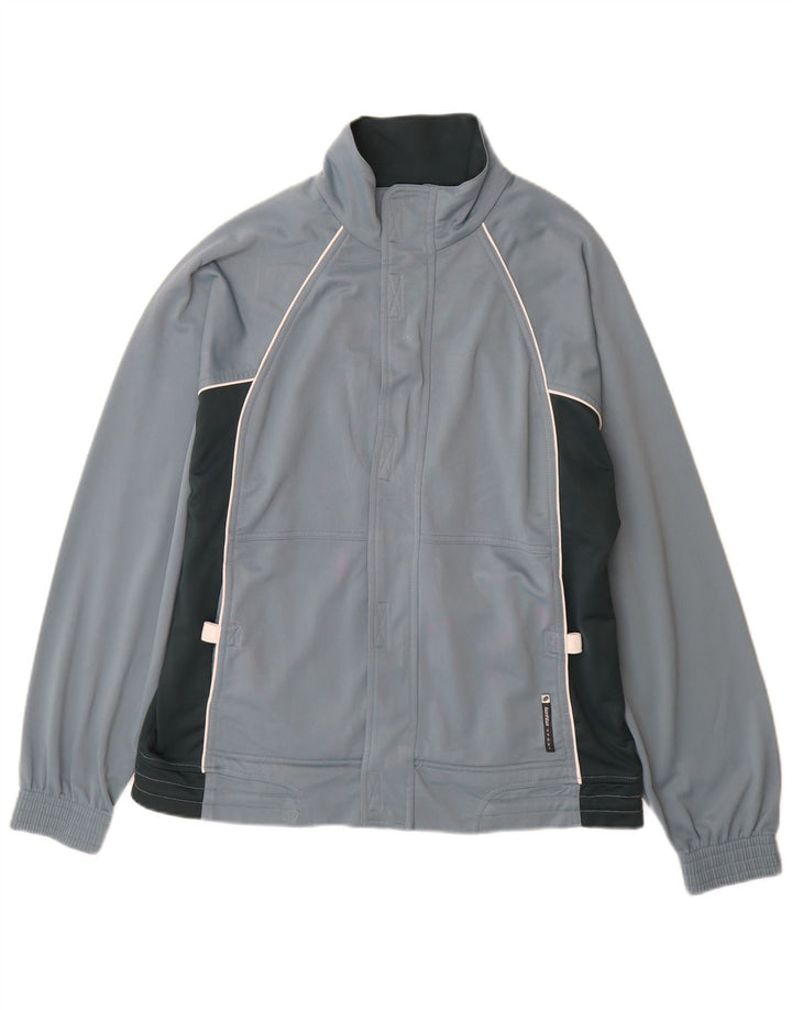 Lotto Herren-Trainingsanzugoberteil, UK 38/40, mittelgraues Farbblock-Polyester
