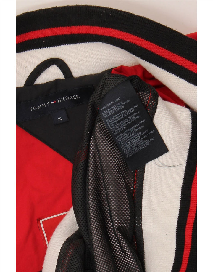 Tommy Hilfiger Herren Bomberjacke UK 42 XL Rot Colourblock Nylon
