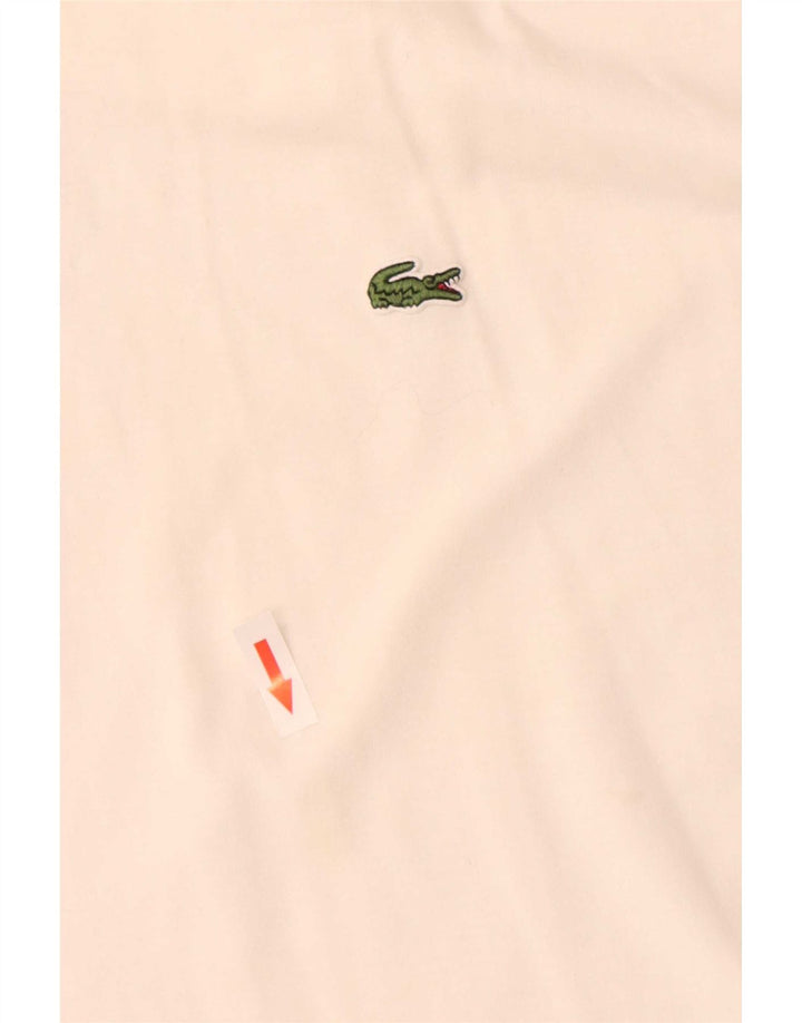 Lacoste Herren-T-Shirt mit normaler Passform, Größe 9 4XL, weiße Baumwolle