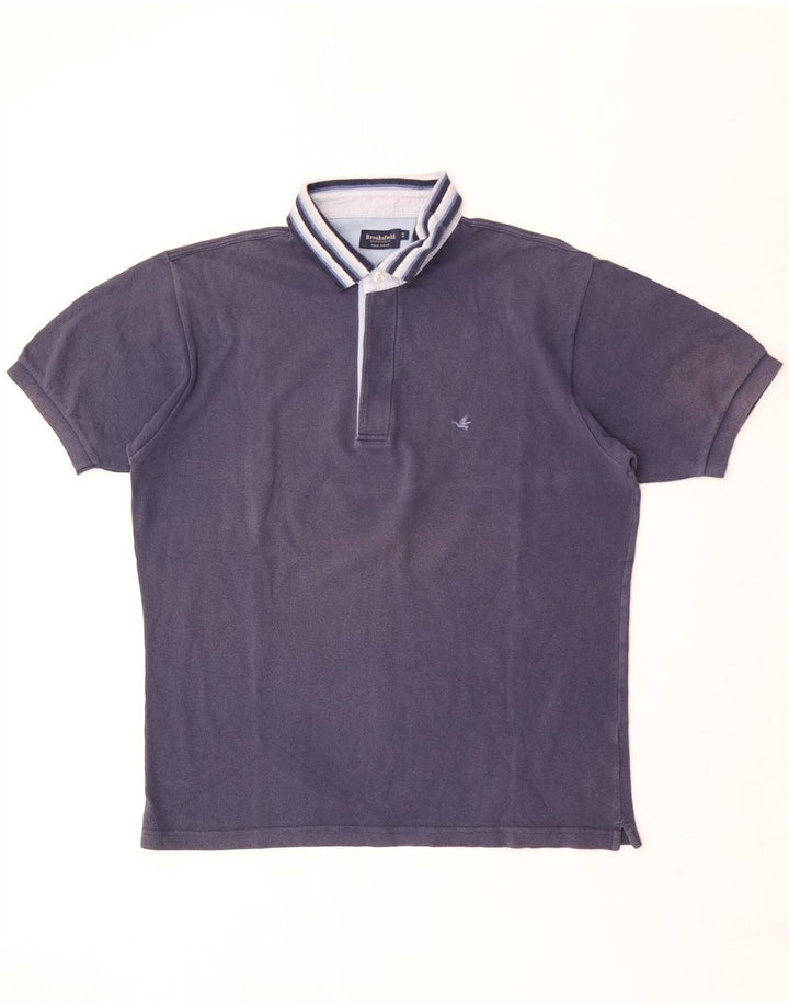 Brooksfield Herren-Poloshirt IT 52, groß, marineblau, Baumwolle