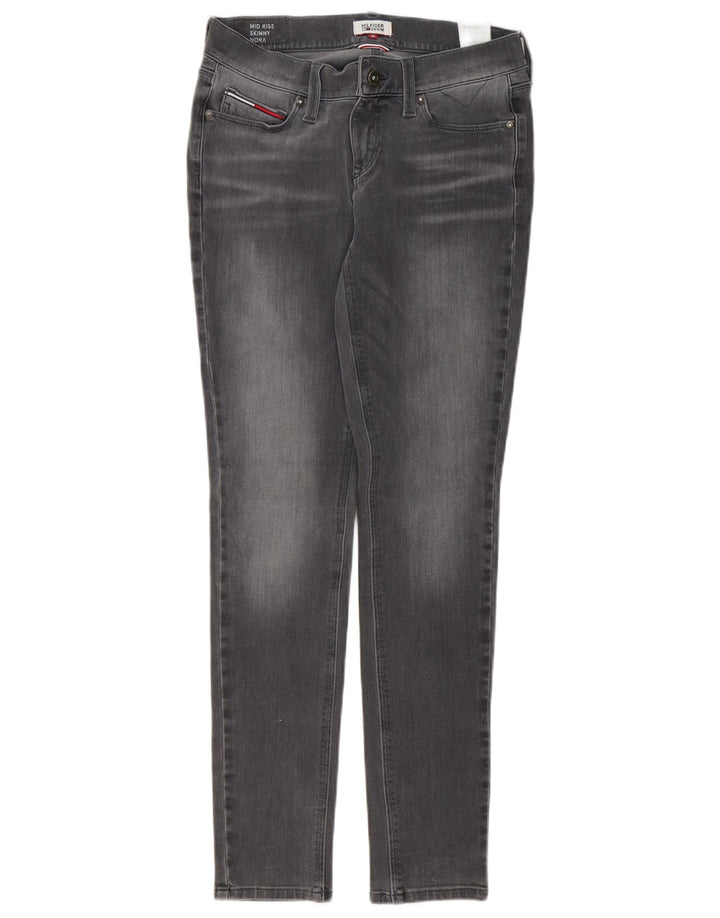 TOMMY HILFIGER Damen Nora Mid Rise Skinny Jeans W30 L32 Graue Baumwolle