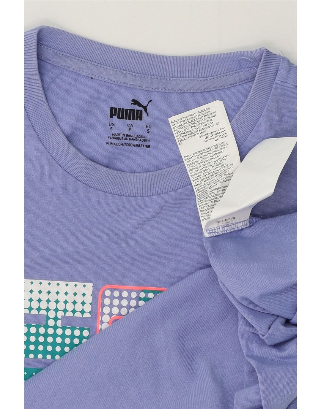 Puma Herren Grafik T-Shirt Top Small Lila Baumwolle