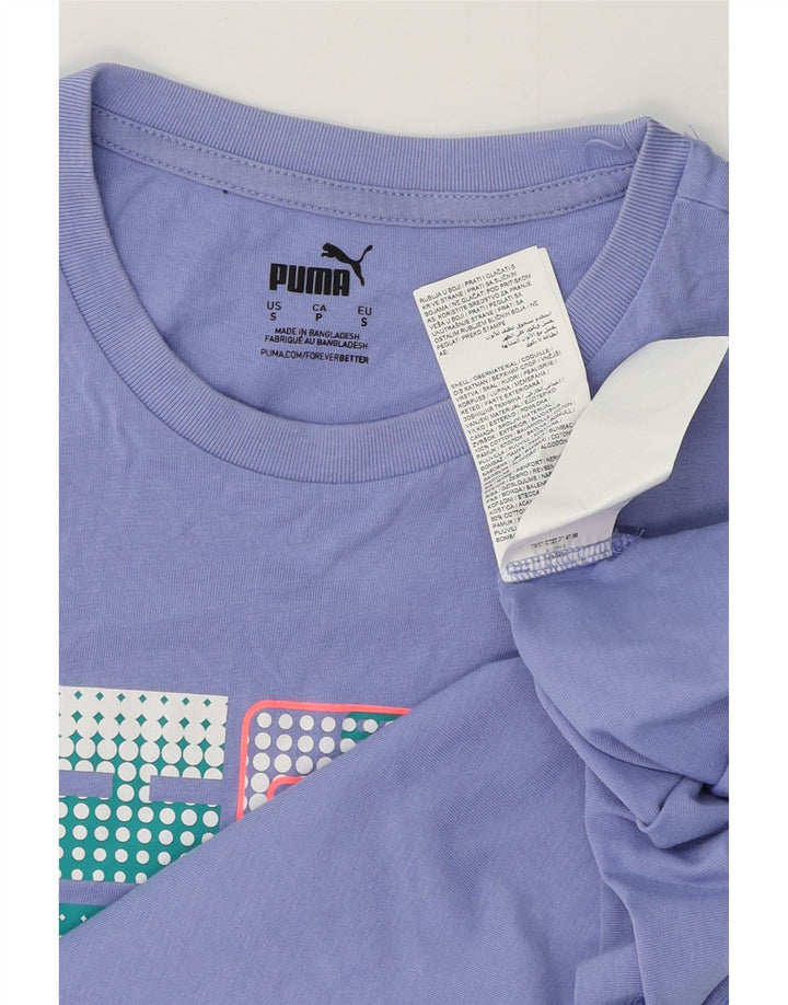 Puma Herren Grafik T-Shirt Top Small Lila Baumwolle