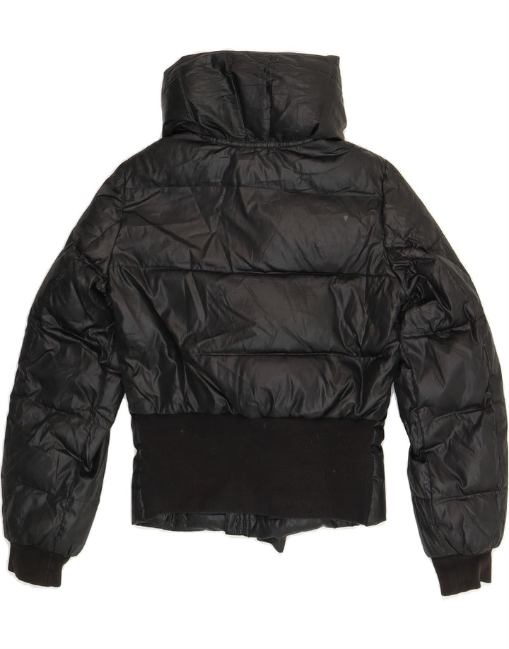 SISLEY Girls Padded Jacket 10-11 Years XL Black Polyester Vintage Sisley and Second-Hand Sisley from Messina Hembry 