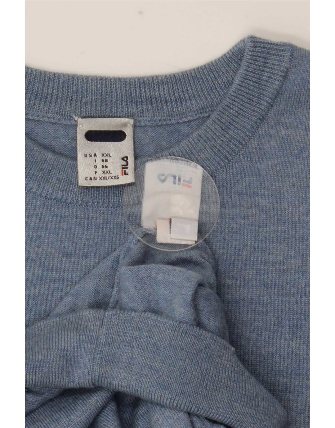 Fila Herren-Pullover mit Rundhalsausschnitt, 2XL, blaue Wolle