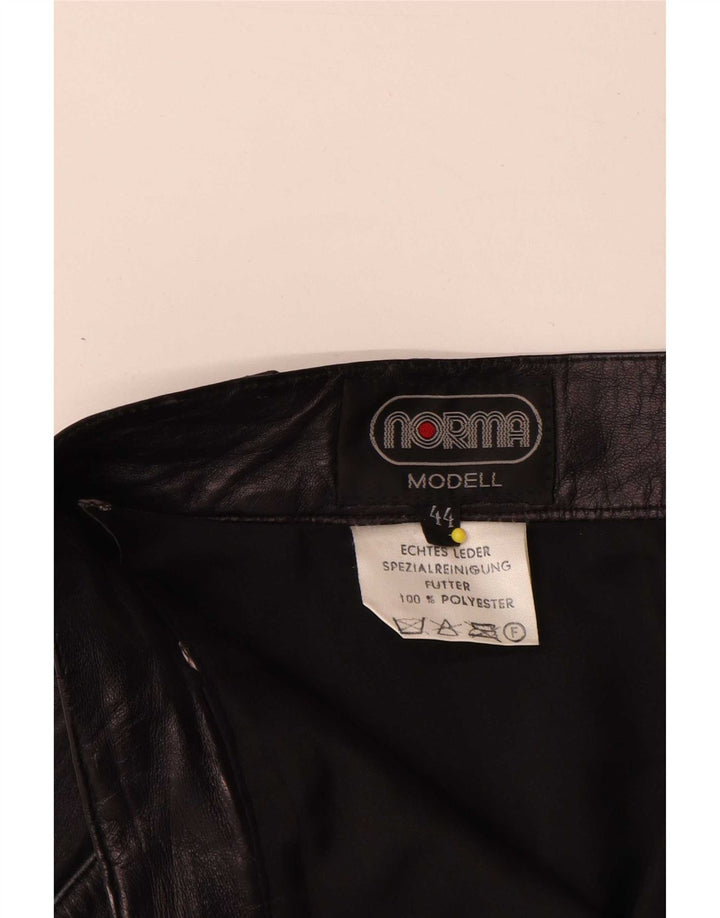 Norma Damen Lederrock EU 44 XL W34 Schwarzes Leder