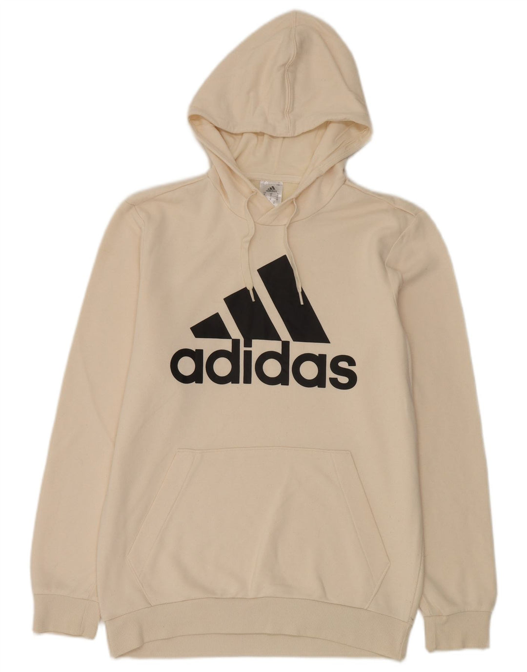 Adidas Herren Grafik-Hoodie-Pullover aus mittelweißer Baumwolle