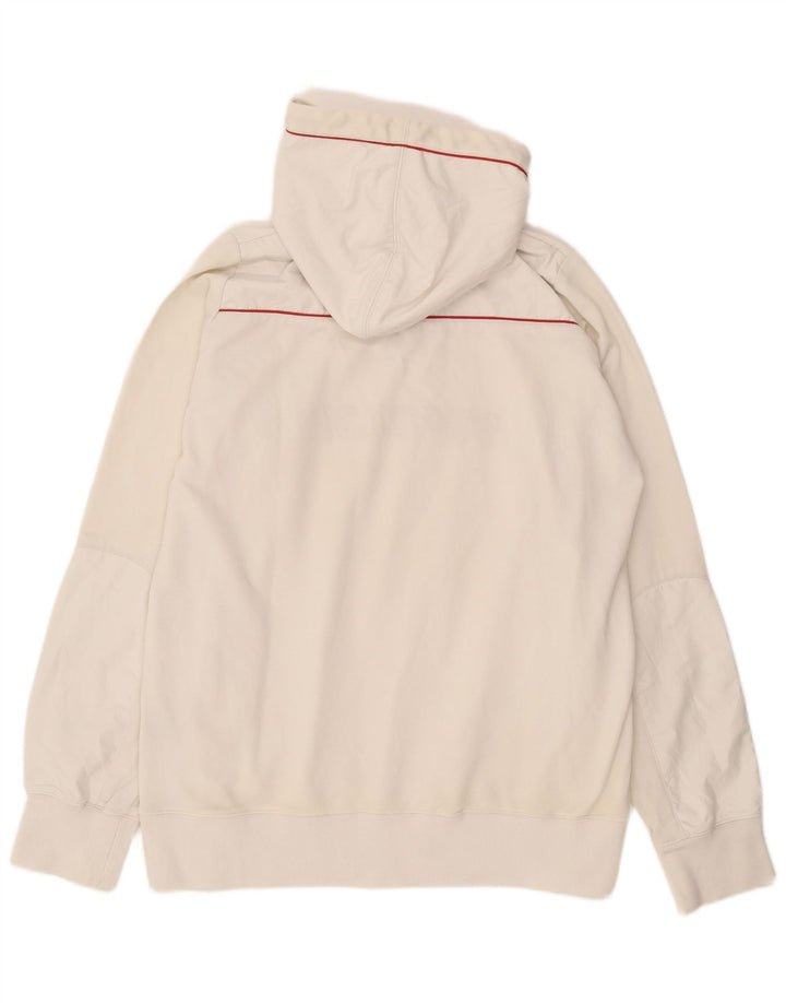Fila Herren Kapuzenpullover mit grafischem Reißverschluss und Reißverschluss, Mittelweiß