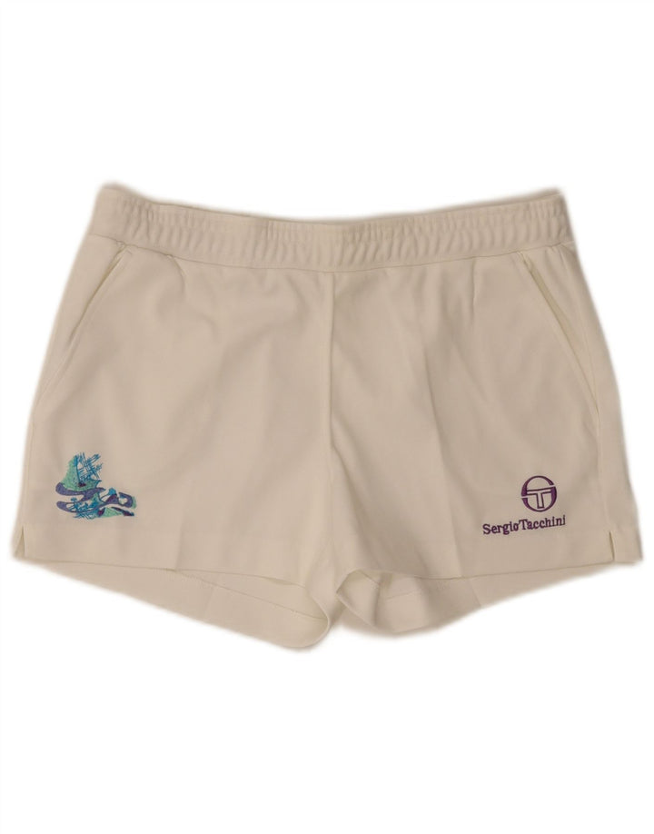 Sergio Tacchini Damen Sportshorts IT 50 XL Weiß Polyester