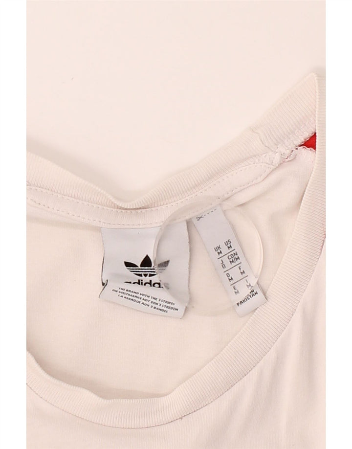 ADIDAS Mens T-Shirt Top Medium White Cotton Vintage Adidas and Second-Hand Adidas from Messina Hembry 