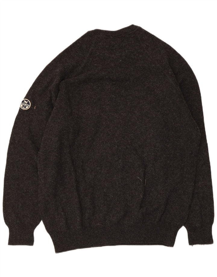 North Sails Herren-Pullover mit Rundhalsausschnitt, große graue Wolle