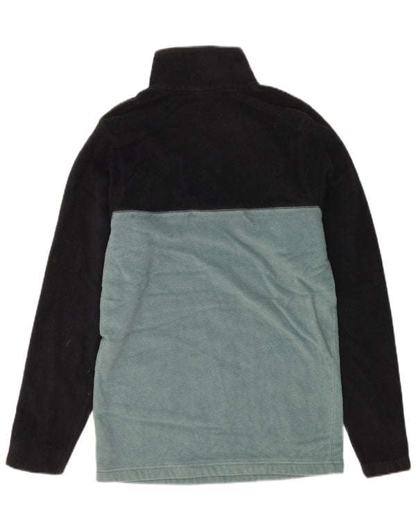 COLUMBIA Damen-Fleecepullover mit Knopfkragen, UK 14, Größe L, Schwarz, Farbblock