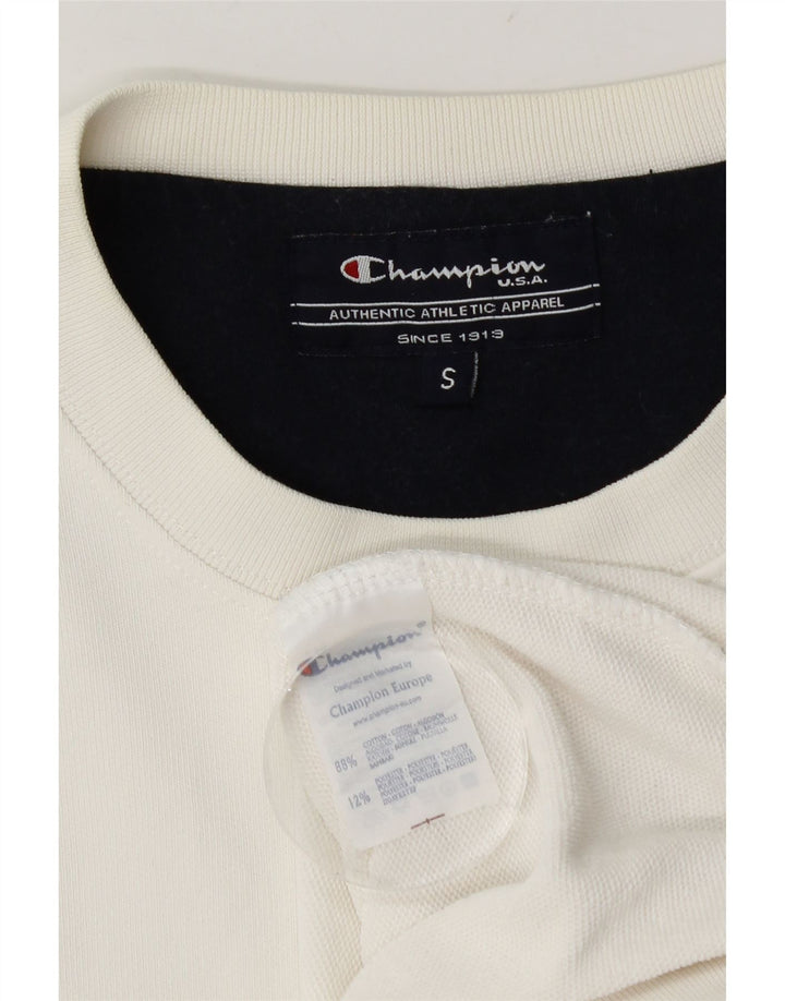 Champion Herren-Sweatshirt, Pullover, Größe S, weiße Baumwolle