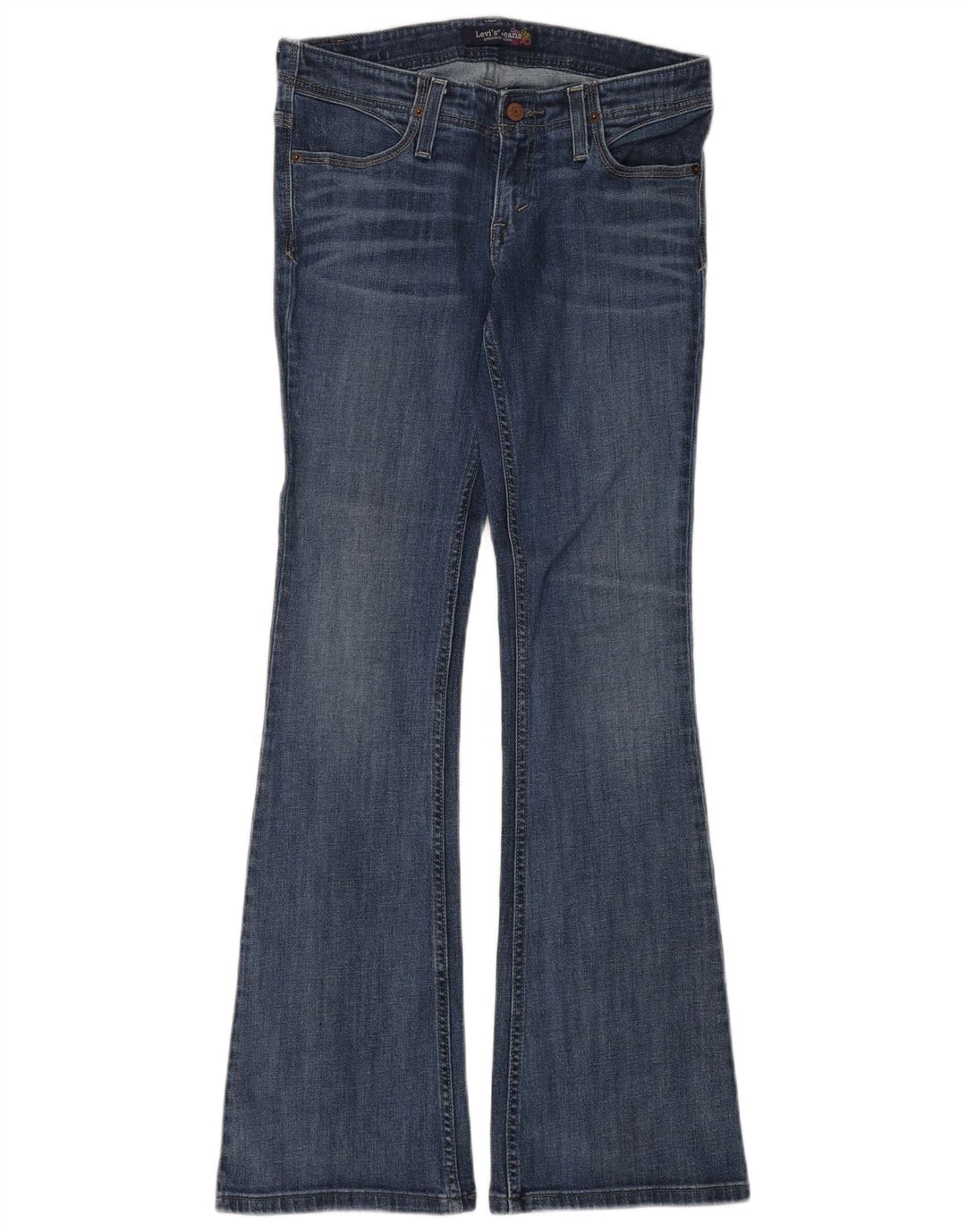Levi's Damen Flared Jeans US 7 Medium W30 L34 Blaue Baumwolle