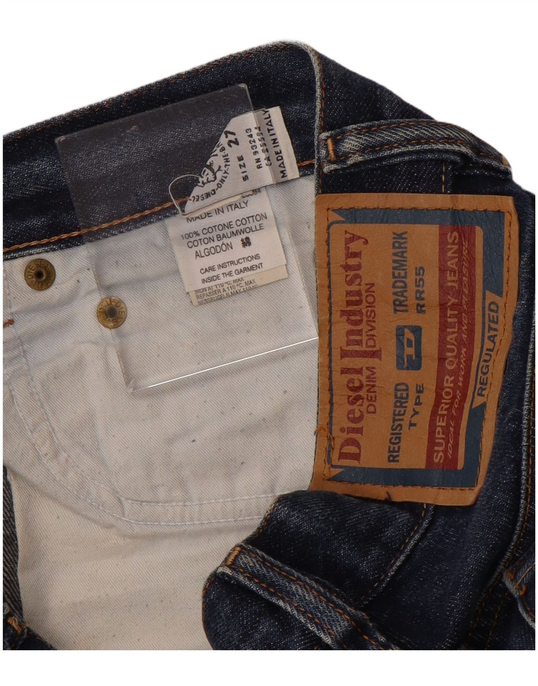 DIESEL Damen Straight Jeans W27 L29 Blaue Baumwolle
