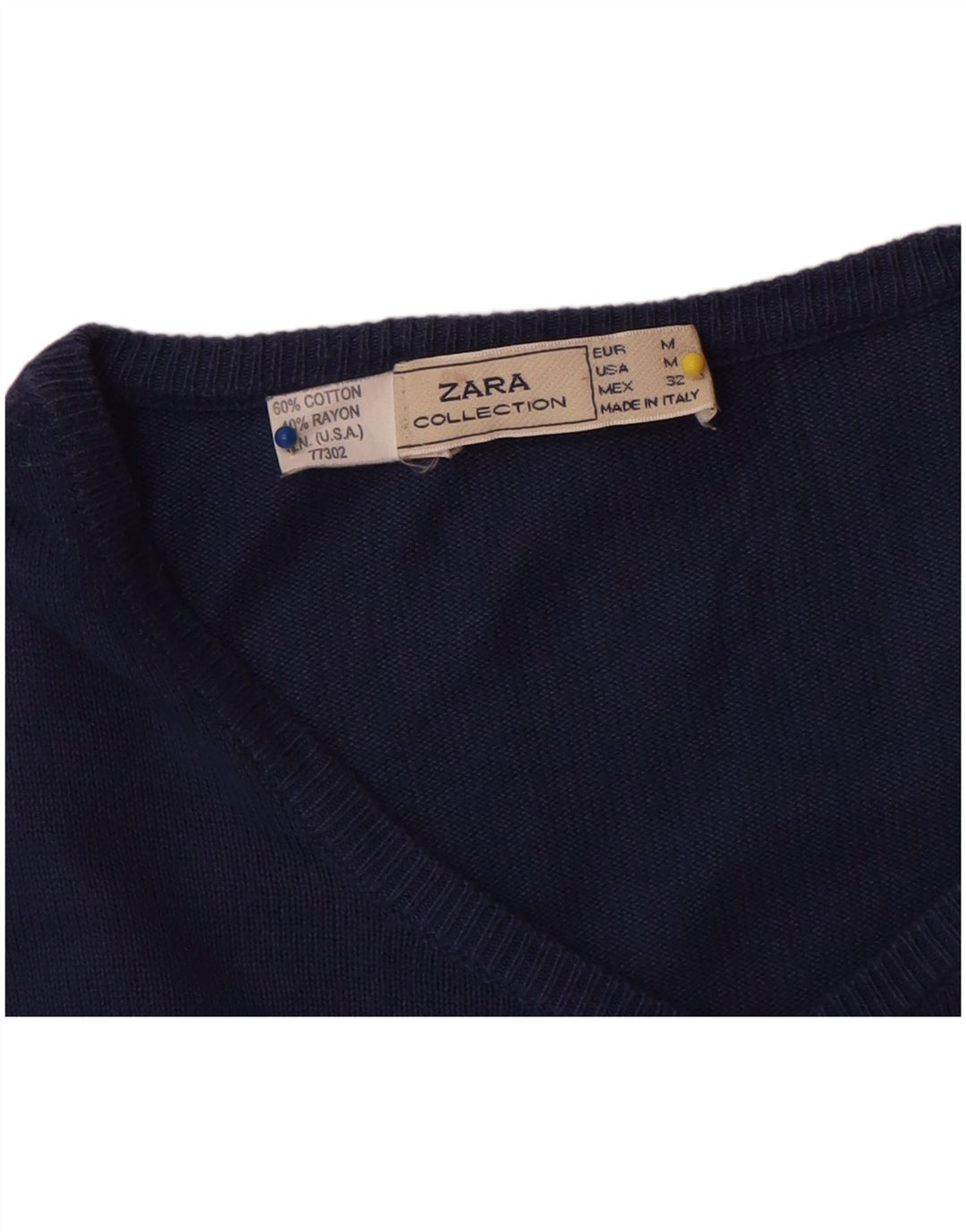 Zara Damen-Cardigan-Pullover UK 14 Mittelmarineblaue Baumwolle