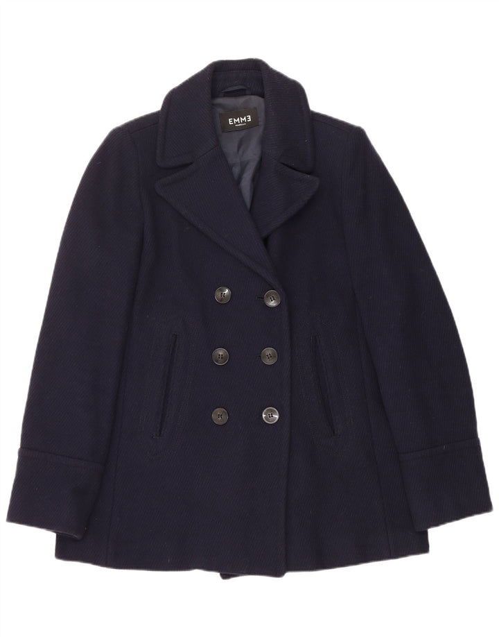 Marella Damen EMME Pea Coat UK 12 Medium Marineblau