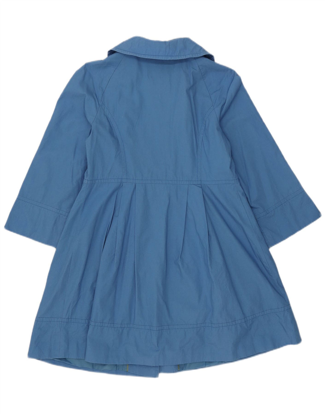 Marks & Spencer Damen-Mantel mit 3/4-Ärmeln, UK 12, mittelblaue Baumwolle