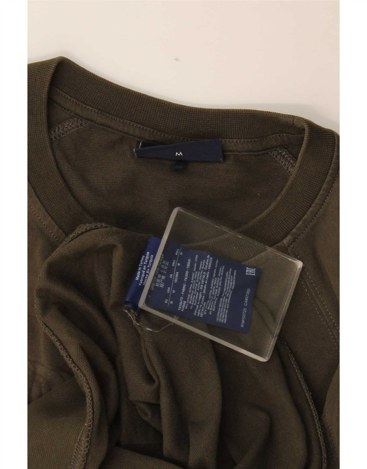 Armani Jeans Herren-Sweatshirt mit Grafik, mittlere Khaki-Baumwolle