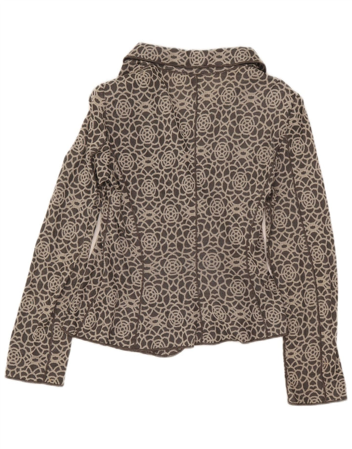 Armani Collezioni Damen Strickblazer IT 46 Large Grau Geometrisch