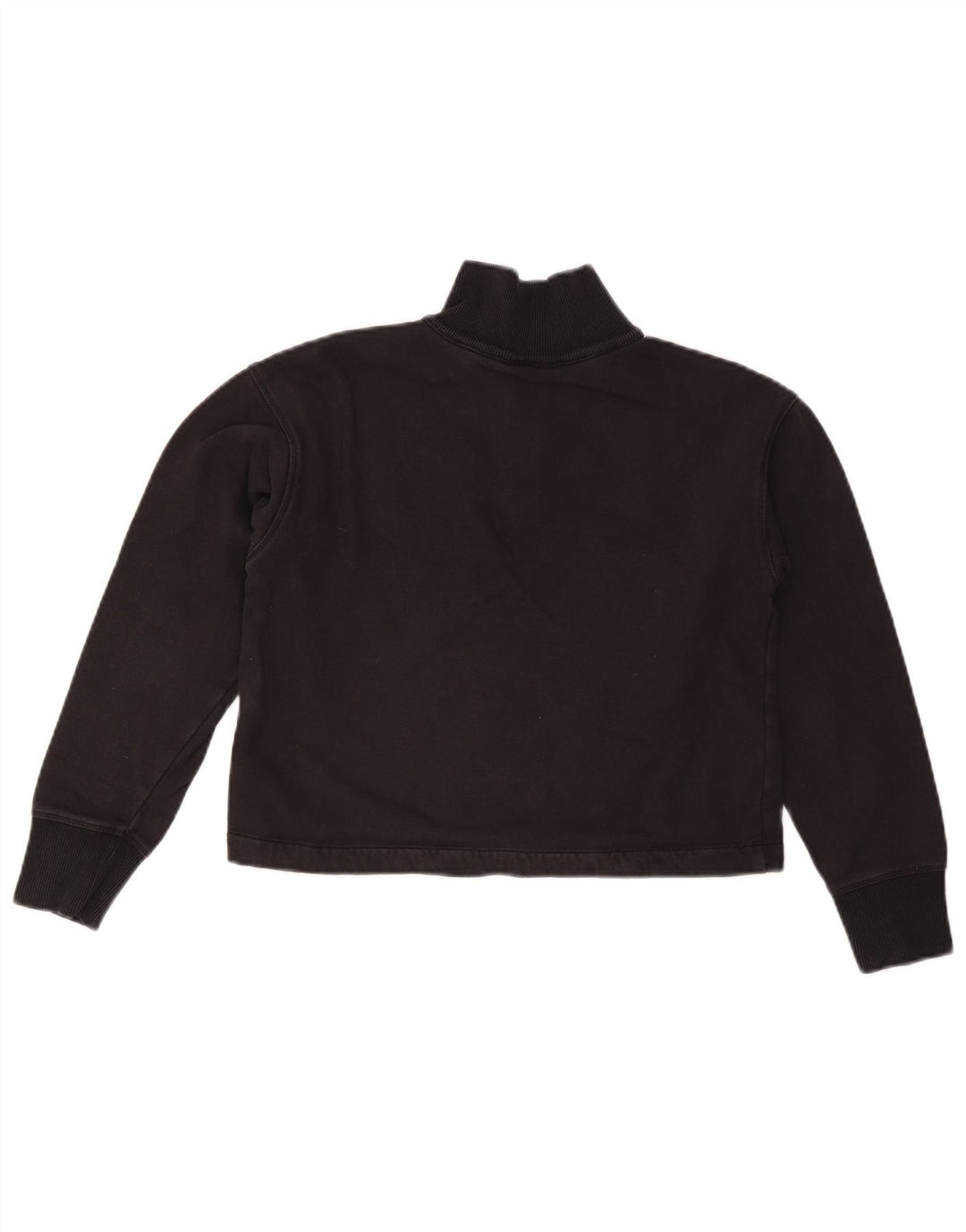 CHAMPION Damen-Sweatshirt, übergroß, kurz geschnitten, mit Reißverschluss, UK 6, XS, Schwarz