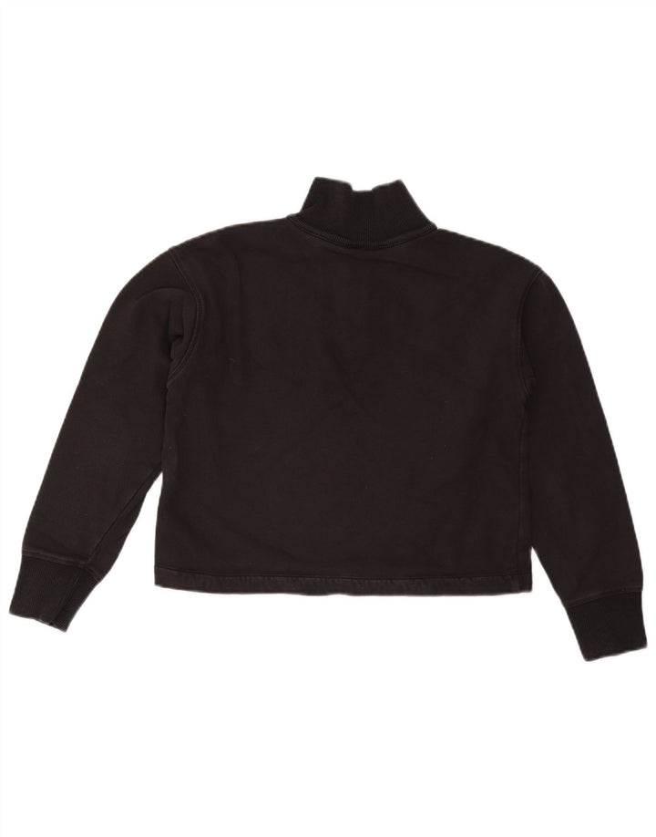 CHAMPION Damen-Sweatshirt, übergroß, kurz geschnitten, mit Reißverschluss, UK 6, XS, Schwarz