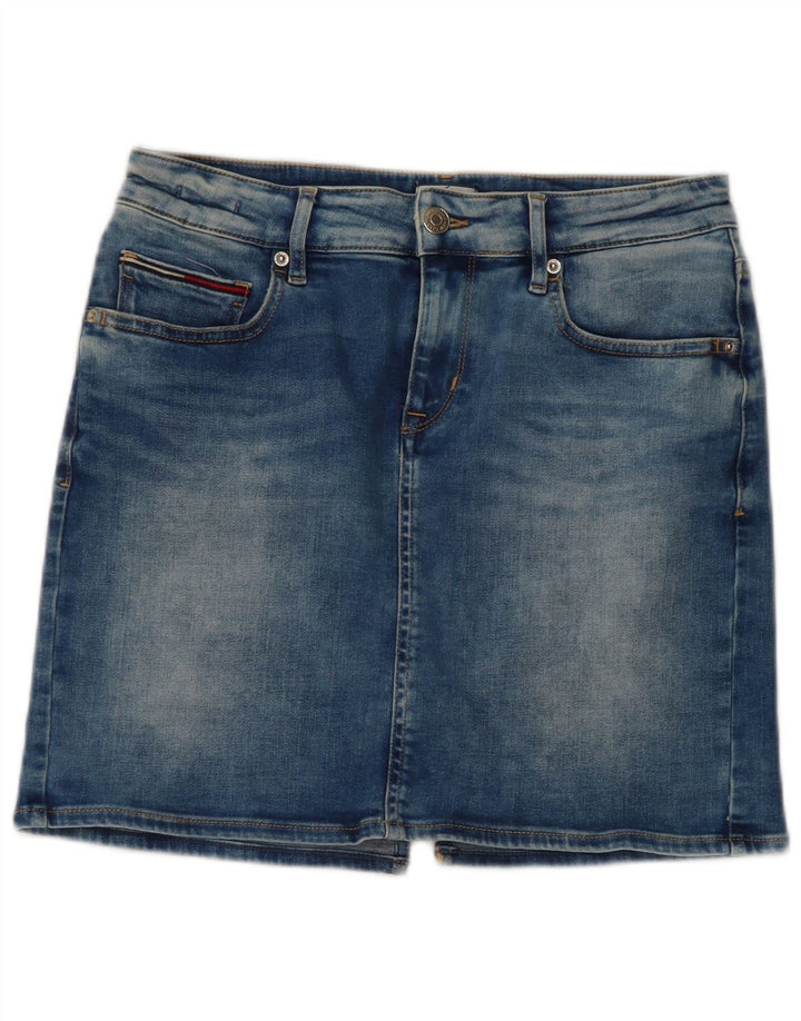 Tommy Hilfiger Damen Mini-Jeansrock W29 mittelblaue Baumwolle