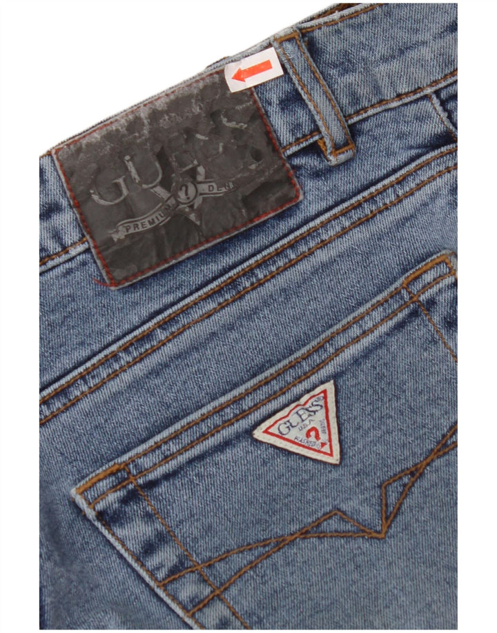 GUESS Damen Bootcut Jeans W28 L32 Blaue Baumwolle