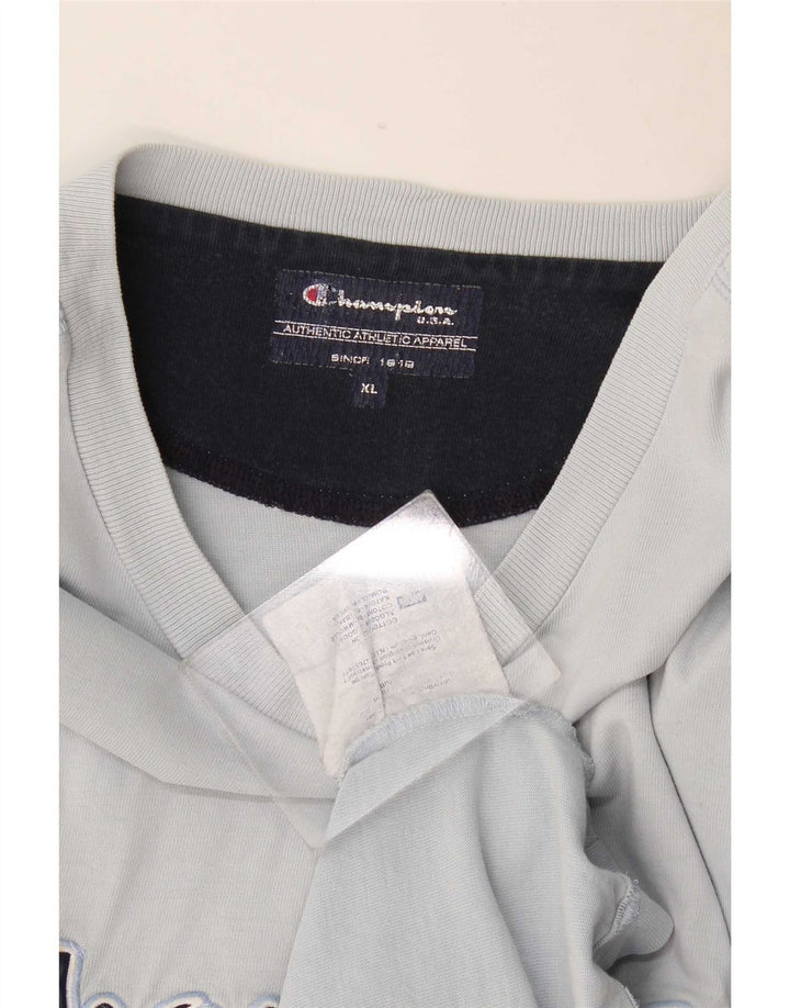 Champion Herren Graphic Top Langarm XL Blau Baumwolle