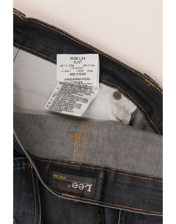 Lee Herren Flint Straight Jeans W38 L28 Marineblaue Baumwolle