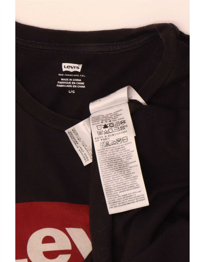 Levi's Herren-T-Shirt mit Grafik, Größe L, aus schwarzer Baumwolle