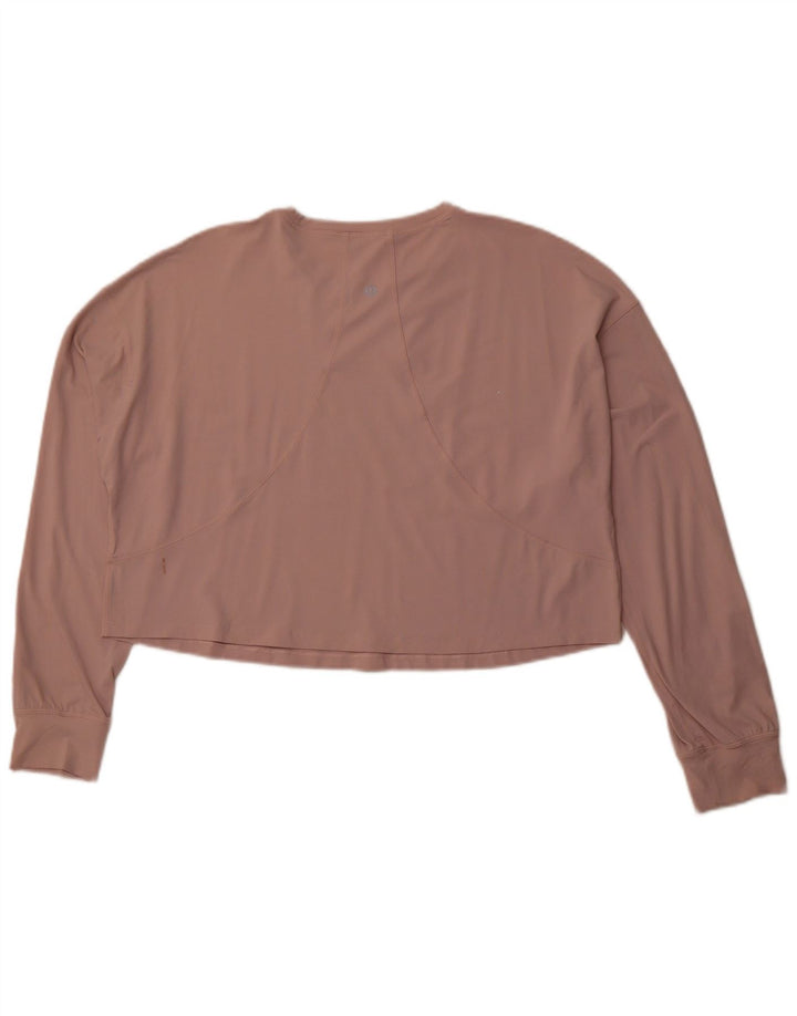 LULULEMON Langärmliges Damen-Crop-Top mit lockerer Passform, UK-Größe 14, Mittelrosa