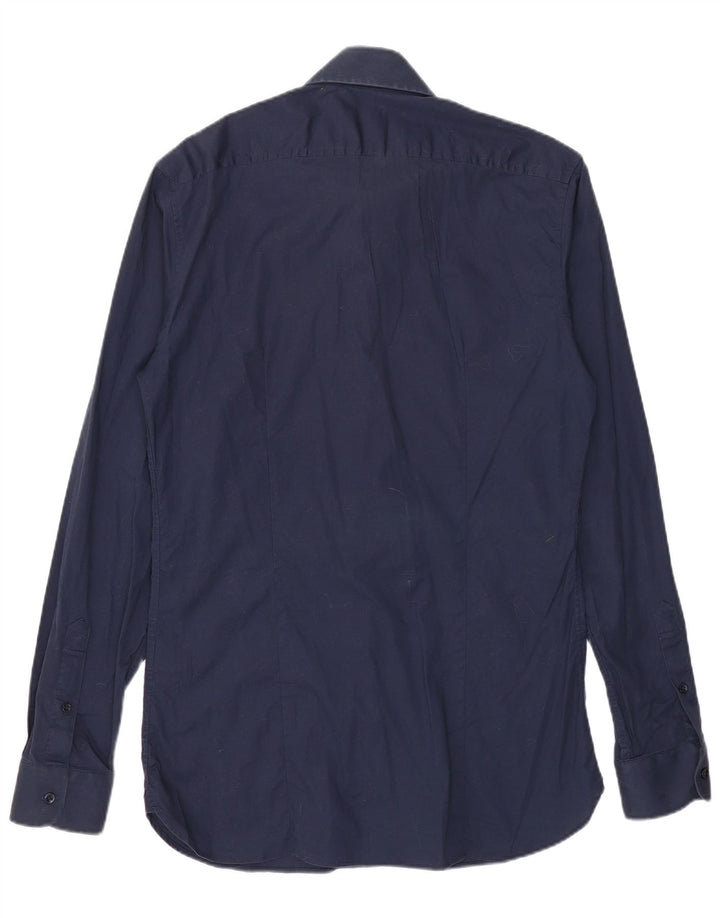 Reiss Herren-Slim-Fit-Hemd aus mittelblauer Baumwolle