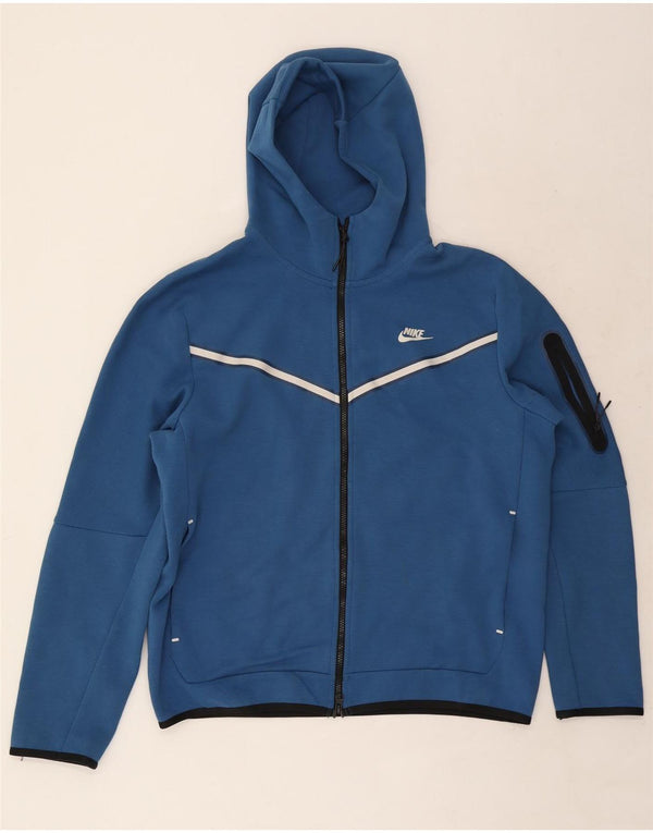 Nike Herren-Kapuzenpullover mit Reißverschluss, groß, blau gestreift, Baumwolle